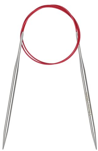 Coopay 1 Pièce Aiguille à Tricoter Circulaires 5,0mm, Aiguilles Circulaires Tricot 80cm de Long, Aiguille Circulaire en Métal avec Fil Flexible pour Tricoter Bonnet, Chaussettes, Pulls, Manches