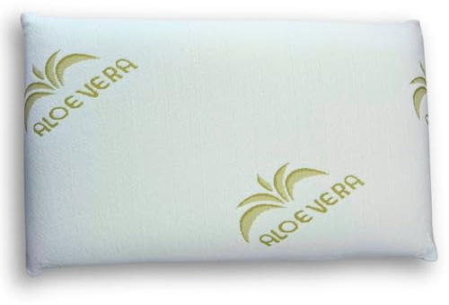 cuscini fiber - 1 Cuscino Memory Foam 13cm, Cuscini Letto Matrimoniale Ortopedici con Fodera in Aloe Vera Sicura per la Pelle, Guanciale Letto Made in Italy, Cuscino Antiacaro Anallergico