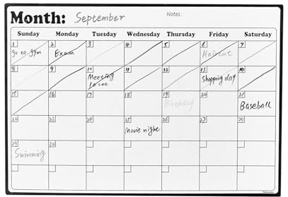 Kylskåpskalender Med Magneter - Månadsplaneringstavla Suddas Whiteboard - Månatlig Magnetisk Kylskåpskalender 43,0 x 30,0 Centimeter,För Familj Möten Inköpslistor Sysslolistor