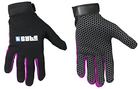 BYTE SNUG FIT SKIN HOCKEY GLOVES BLACK PURPLE (MEDIUM)