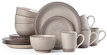 Pfaltzgraff Sadie 16-Piece Cream Dinnerware Set, Service for 4, Durable Stoneware Plates and Bowls with Classic Design, Microwave and Dishwasher Safe