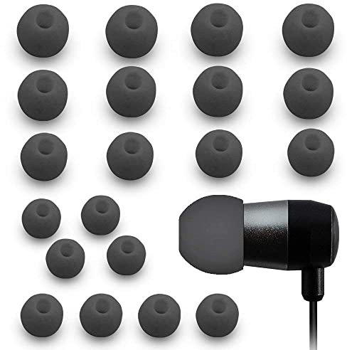 MMOBIEL 5X 10 Paar Silikon Ohrstöpsel Ear Buds Set kompatibel mit Diverse Kopfhörer (Schwarz)