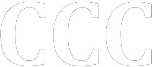 GPG White Bin Letters - C, Large (150mm) x3 - Waterproof & Durable Self Adhesive Vinyl for Long Lasting Wheelie Bins & Recycling Boxes - Premium Decal Stickers