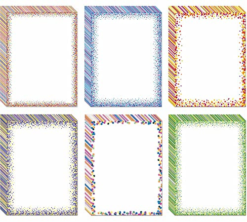 Thicker Colorful Stationery Paper, Aesthetic Paper 8.5 x 11, 48 Sheets, 6 Styles, Double Sided, Pretty Paper, Decorative Scrapbook Paper, Printer Friendly for Invitations (A - F)