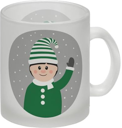 Wichtel im Schnee Glas Tasse