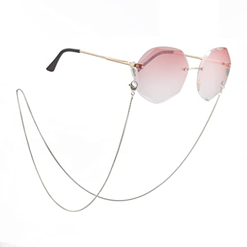 Dreamtimes Figaro Chaînes à lunettes Lanière en acier Chaînes à perles en acier inoxydable pour lunettes Plaqué or Lunettes de soleil suspendues au cou Chaînes d'attache pour femmes