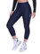 Damen 3/4 Gepolsterte Radleggings mit hoher Taille, atmungsaktive Fahrradshorts mit Taschen, rutschfest und schnelltrocknend - Dunkelblau, L
