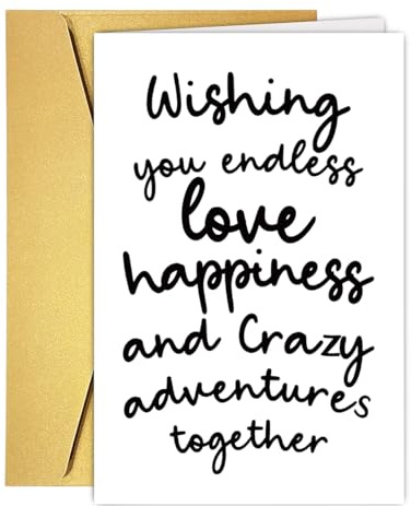 UUEFKTN Funny Wedding Engagement Cards for Friends, Congratulations Card for Newlyweds, Congratulations Eco Card for Newly Married or Engaged Couple
