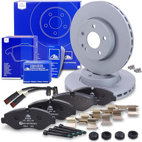 ATE Bremsenset Vorderachse inkl. Bremsscheiben vorne Ø 300 mm belüftet und Bremsbeläge vorne + Warnkontakt Kompatibel mit MERCEDES MARCO POLO (W447), VIANO (W639), VITO/MIXTO (W639, W447)