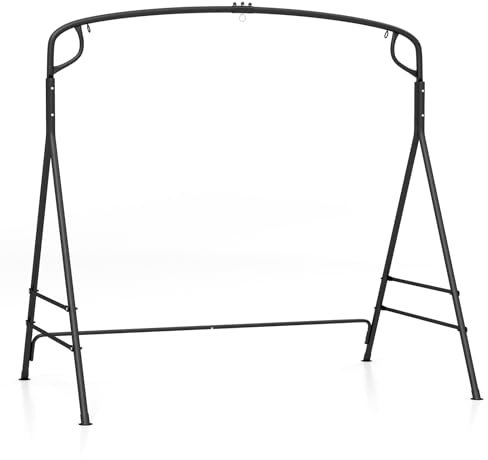 COSTWAY Schaukelgestell, Gestell für Hängebank/Schaukelbank/Nestschaukel/Hängesessel, Schaukelgerüst aus Metall, für Garten, Veranda, Schwarz