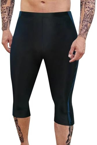 Foweknow Jammer Maillot de bain pour homme - Compression - Jammer - Long - Maillot de bain - Short d'entraînement - Séchage rapide - Short de bain serré - Short de course, bleu, XL