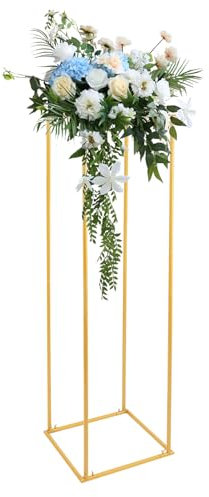 ACROSSPART Gold Flower Stand, 180 cm Tall Wedding Centerpieces Vase, Metal Vase Column Geometric Centerpiece Stands, Flower Holder for Home Party Wedding Decorations