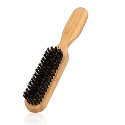 Vildsvinshår – ansiktsborste för skäggvård, mustaschkam, skäggborste i trä | hårgroomingverktyg för slät, styling, tandvlar, underhåll av ansiktshår, daglig användning
