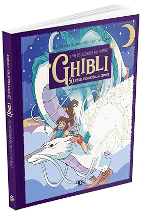 Coloriages par numéro Les scènes enchantées Ghibli coloriages par numéro du studio Ghibli livre de coloriage Miyazaki idée cadeau Ghibli Art thérapie