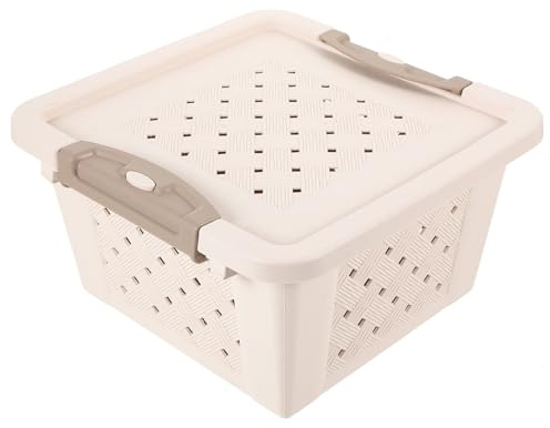 SHINEOFI Beige Plastic Hamster Carrying Case Small Pet Transport Box with Breathable Design Large Capacity Suitable for Animal Travel