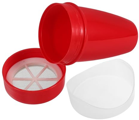 BESPORTBLE Cedazo para Harina Manual Rojo Cedazo Pequeño Malla Fina para Azúcar Café Molido y Cacao Utensilio de Cocina para Hornear y Espolvorear Repostería