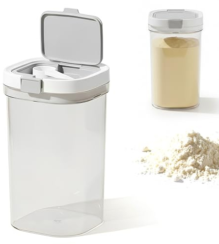 Contenitore per Latte in Polvere, Distributore di Latte in Polvere con Buona Tenuta, Scatola per Latte in Polvere Facile da Pulire, per Conservare Latte in Polvere, Cereali, Tè, Dolci (1.8, Litri)