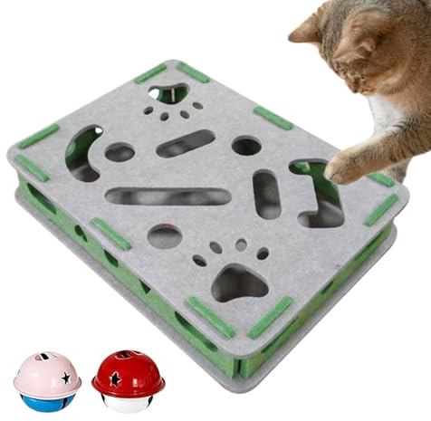 Raschietto per unghie di gatto | Taglierina artigli interattivi | con 2 palline campana feltro raschietto per gatti per animali domestici interni gioco protezione mobili