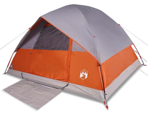 Tienda de campaña familiar Homelen resistente al agua naranja 185T poliéster 305 x 305 x 183 cm 7 kg 6 personas tienda de campaña con puerto electrónico para camping familiar
