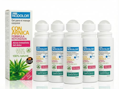 Rollon Multifuncional NoDolor Antiinflamatorio Recue Gel con Arnica y Aloe Vera 100% Natural - Alivio del Dolor Anlagésico de Músculos, Articulaciones, Migrañas, Mosquitos, Artrosis y Masajes (5)