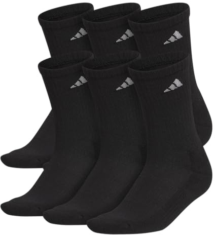 adidas Womens Athletic Cushioned Crew Socks (6 Pairs) Durable & Comfortable