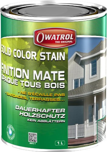 Owatrol Solid Color Stain - Vernice opaca per tutti i tipi di legno, 1 L, colore: Rosso svedese