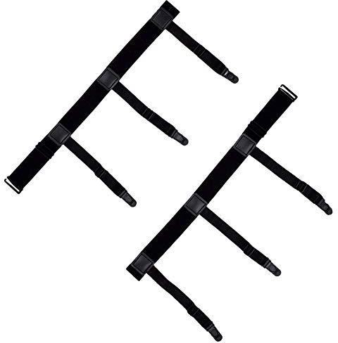 DonDon Hommes pinces pour chemises longueur ajustable noir 2-pièces