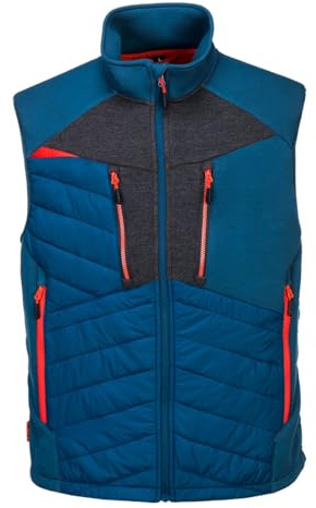 Portwest Chaleco Acolchado Dx4 Hybrid Baffle, Tamaño: S, Color: Azul metro, DX470MBRS