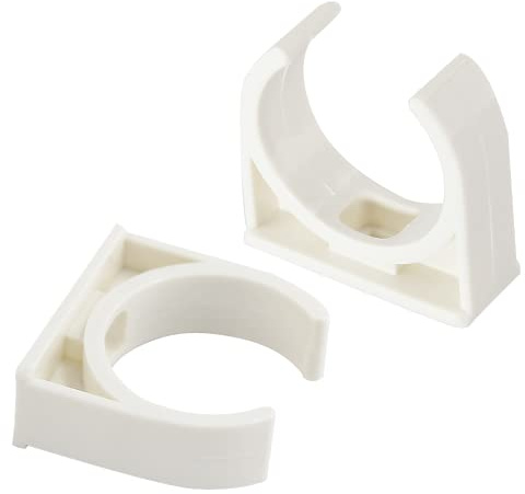 Kyuionty 12 Pcs PVC Water Pipe Clamps, 1-1/4 Inch (32mm) ID U-Shape (White)