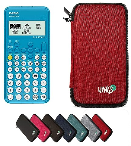Casio FX-83GTCW Blue including a WYNGS protective case in Red - Basic Set