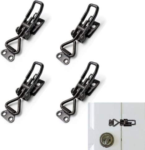 4 Pièce Fermeture à Levier en Métal, Loquet à bascule en Métal, Pince à Bascule Réglable, Loquet a Bascule en Acier Inoxydable, Pinces à Bascule Réglables, pour Armoires, Portes, Valises