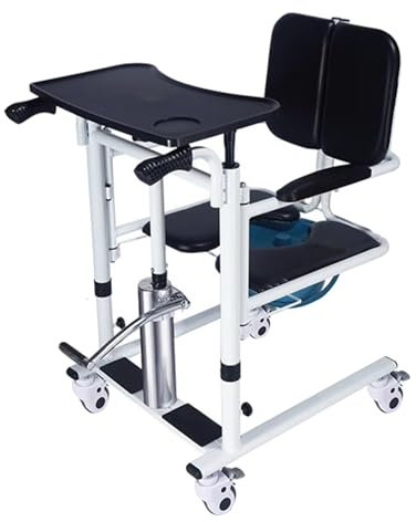 YYUINU 5 In 1 Elevador De Pacientes Hidráulico para Silla De Ruedas con Asiento Dividido De 180 °, para Ancianos Silla De Ruedas para Ducha Y WC,Mesa De Comedor Desmontable, 330LB,A