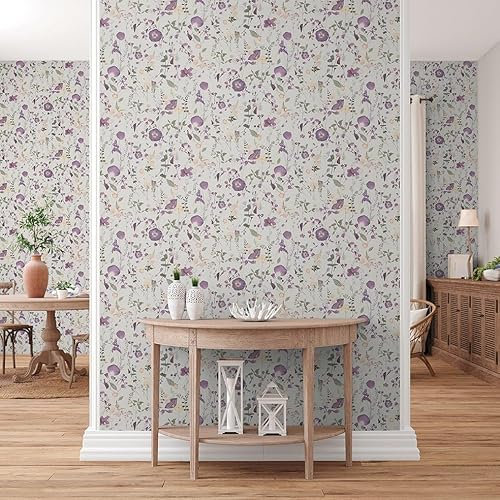 Tapete Florentin Blumen M1-No.11305 | Vlies | Lila | Grün | Tadessi | 10,05 m x 0,53 m