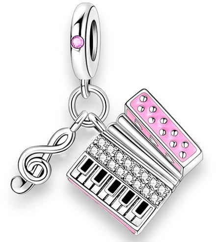 Streetculture Breloque accordéon en forme d'instrument de musique, musicien d'école de musique, argent sterling 925, pour bracelets à breloques, accessoire en argent sterling