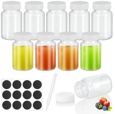 MICHIHOMIE Botellas de agua de vidrio con tapas, botellas de jugo de vidrio de 500 ml, botella reutilizable a prueba de fugas, botellas de vidrio transparente para jugo, tarro de salsa, bebidas