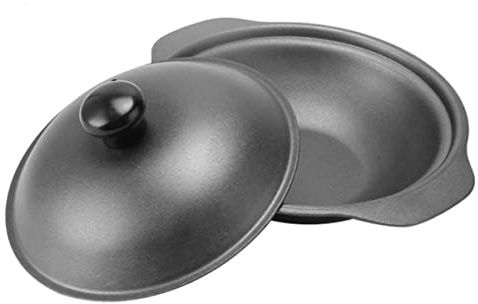 VICASKY 1pezzi Pentola Di Ferro Smaltato Piccola Casseruola Pentola Di Ferro Con Coperchio Resistente Al Calore Con Coperchio Per Casa