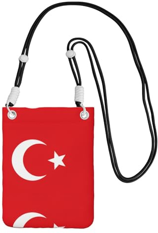 BOXILTD Turkiets flagga telefonväska crossbody – mobiltelefon crossbody-väska med justerbar rem för daglig användning och pendling