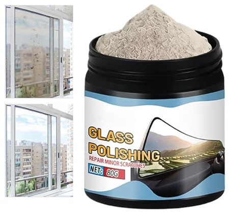 Glaspoleringssats – 80 G Ceriumoxidsvamp | Glaspoleringslösning | Cerium Oxide Polishing1 Pulverreparationssats För Repborttagning Restaurering Vindruta Spegel Och Ytanvändning