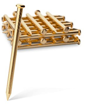 100x Brass Wall Pins 25mm Panel Wire Hanging Photos/Art/Picture Frames Gold Nail