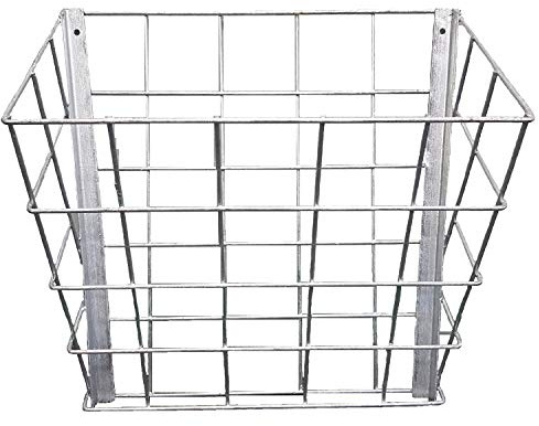 Rugged Ranch Galvanized Steel Livestock Hay Feeder Rack for Goats, Sheep, Horses and Cattle – 21x16x12, Silver, Wall-Mounted, Rust-Resistant, Lightweight and Stackable