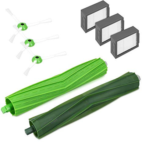 kwmobile Set de repuestos compatibles con Roomba - e5 / i7 / i7+ - 3X Cepillo Lateral 3X Filtro y 2X Rodillo Central para Robot Aspirador