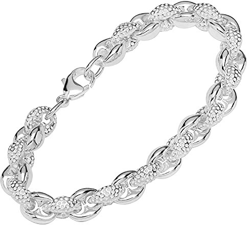 NKlaus armband 925 sterlingsilver 22 cm designerkedja damer ankare armband kedja 12877, 22 centimeters, Sterlingsilver