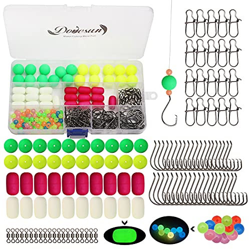 Dovesun 220Pcs Pompano Rig Kit Brandungsangeln Pompano Rig Schwimmer Angeln Perlen Angelhaken Zubehör Kit