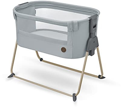 Maxi-Cosi Tori 2-in-1-Beistellbett, Krippe, 0 bis ca. 6 Monate, 0–9 kg, kompakt zusammenklappbar, leicht, 5 Höhenstufen, tragbares Beistellbett mit atmungsaktivem Netzgewebe, Beyond Grey