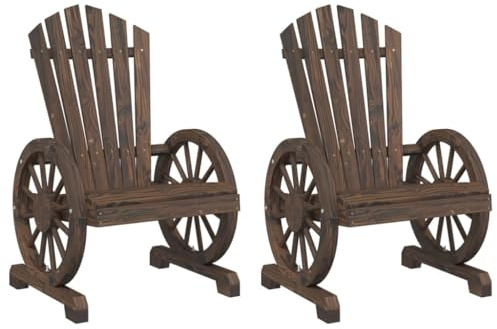 vidaXL Adirondackstolar 2 st massivt granträ, däckstol, solstol, konstrotting stol, däckstolar, solstolar, konstrotting stolar, utestol, utestolar