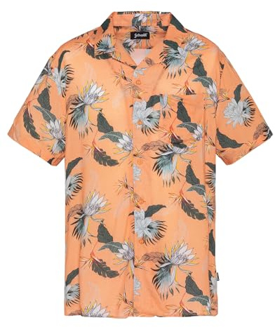 Kortärmad skjorta med knäppt bröstficka Schott, SHRIVERA, Material: Polyester, 3XL