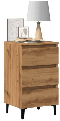FSJIELW Home & Garden-Bett Schrank mit Metallbeinen, Artisan Eiche, 40 x 35 x 69 cm, Möbelwahl
