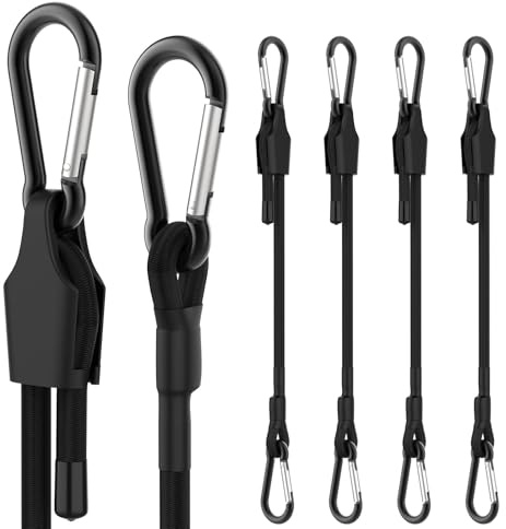 SDTC Tech 24 Inch Adjustable Bungee Cords with Carabiner Hooks