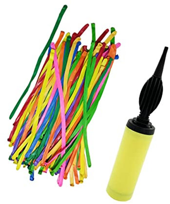 OFFIGAM 100st Langer Ballon Blumen Luftballons Regenbogen-geburtstagsdekoration Tierdrehballons Luftballons in Verschiedenen Farben Hand Der Ballonpumpe Ballons Formen Latexballon Emulsion