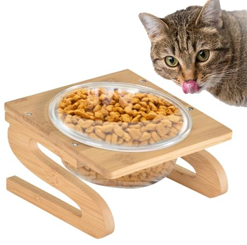 Cat Food Bowl Water - Cat play för mat och vatten, stänk, skyddad, lutande, ökade tikar för hundar för katter, foderskålar